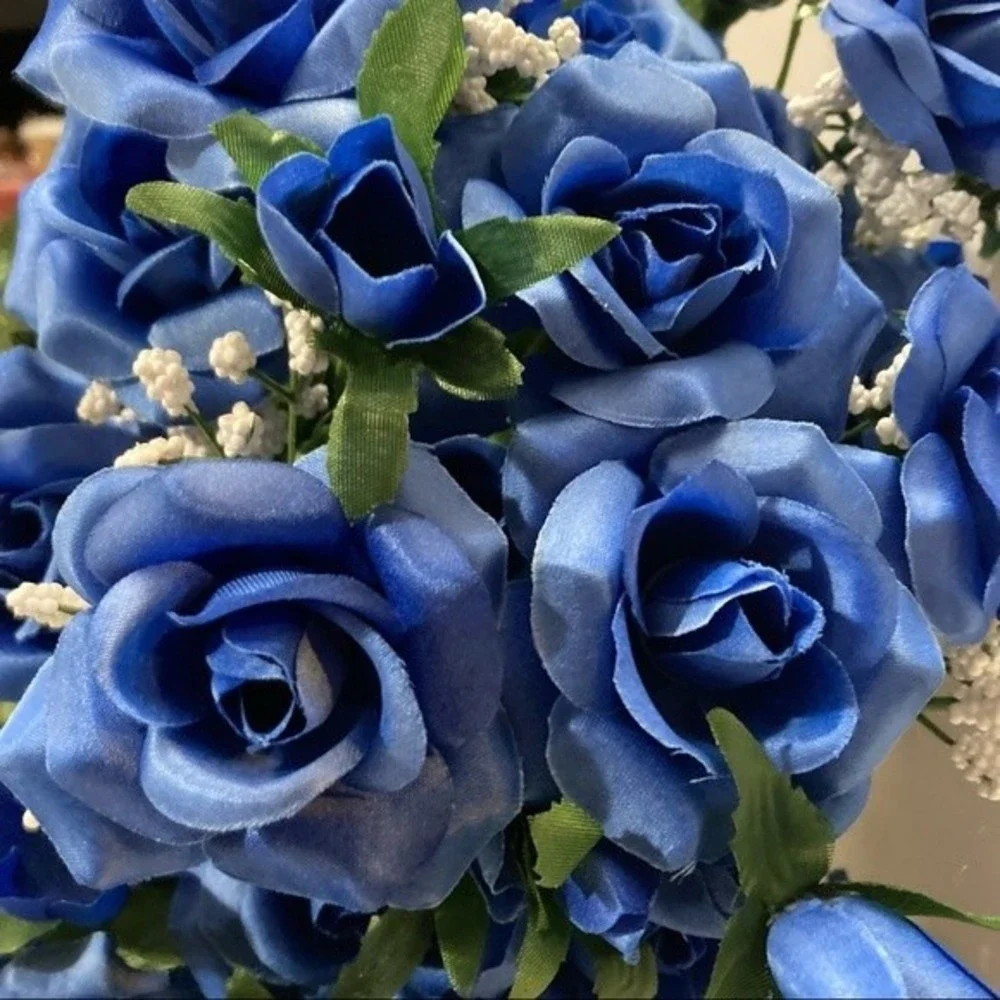 Artificial Flowers Blue 2 Bunches 16